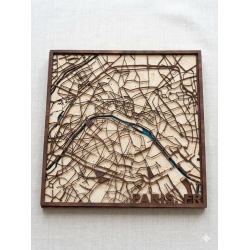 Tableau Plan de Paris 3D en Bois - Décoration Murale Artisanal